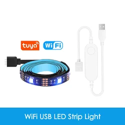 Enhanced Smart LED Strip Light with WiFi and USB Connectivity, Color-Changing Backlight - 2 Meter Kit (WiFi USB Strip)