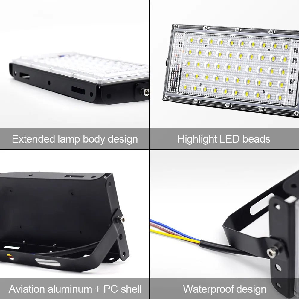 Projecteur LED Extérieur 5 Couleurs - 10W, Blanc Froid Et Rouge, étanche
