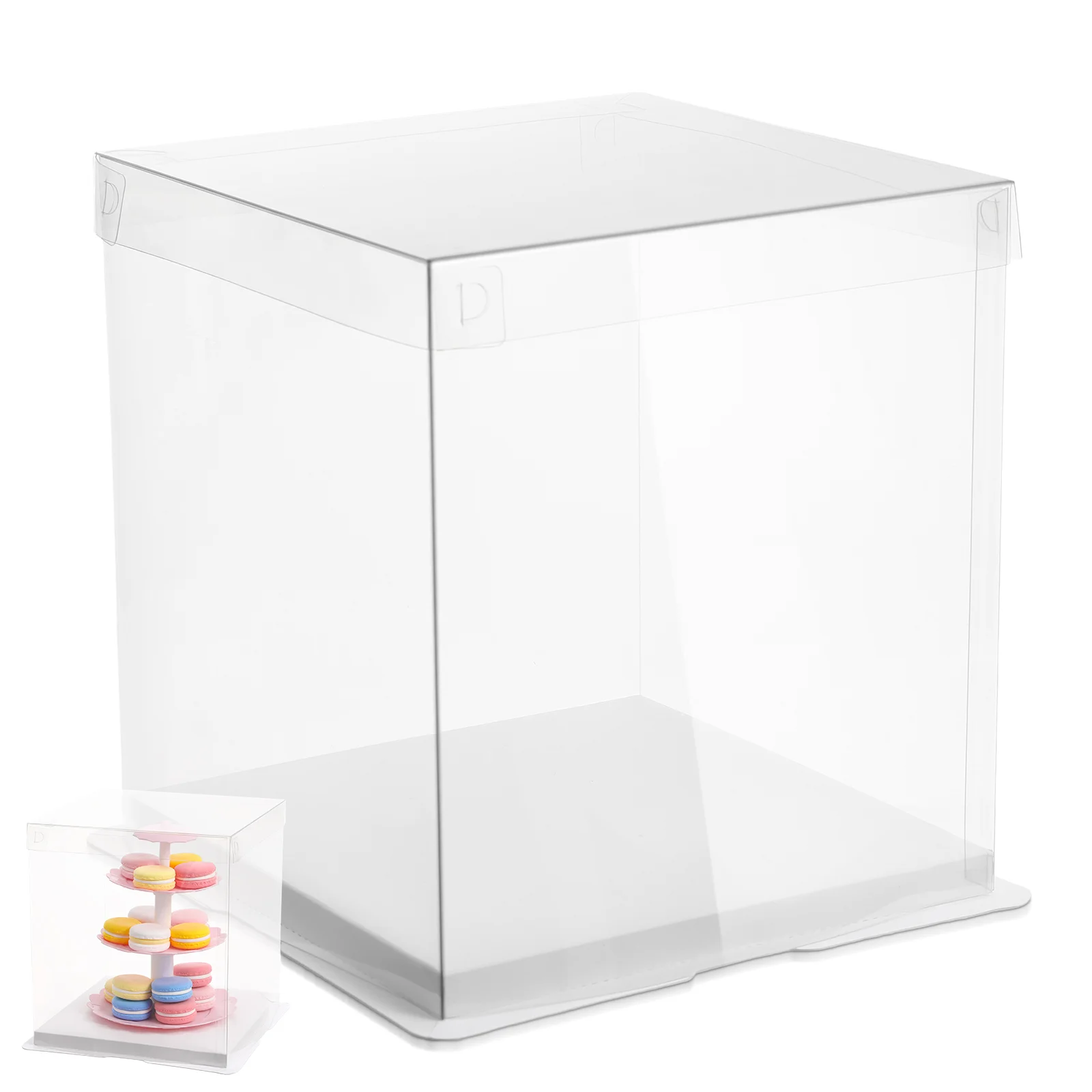 

2 Pcs Cake Box Transparent Birthday Boxes Wrapping Plastic Dessert Containers The Pet Clear Bakery Baby
