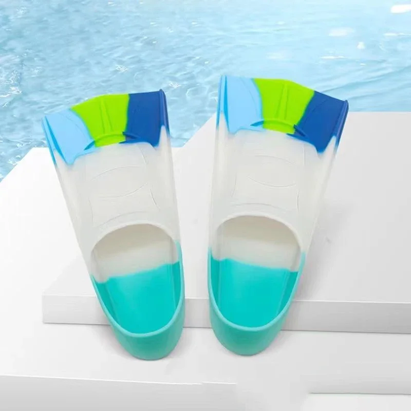 18 Color Professional Snorkeling Diving Swimming Fins Paddle Silicone Short Children Men Women Flippers Scuba Equipment for Kids 2