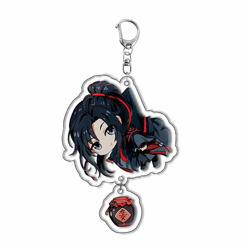 Anime Heaven Official's Blessing Keychain Tian Guan Ci Fu Acrylic Figure Bunny Charms Keyring Key Bag Pendant Trinket Accessorie