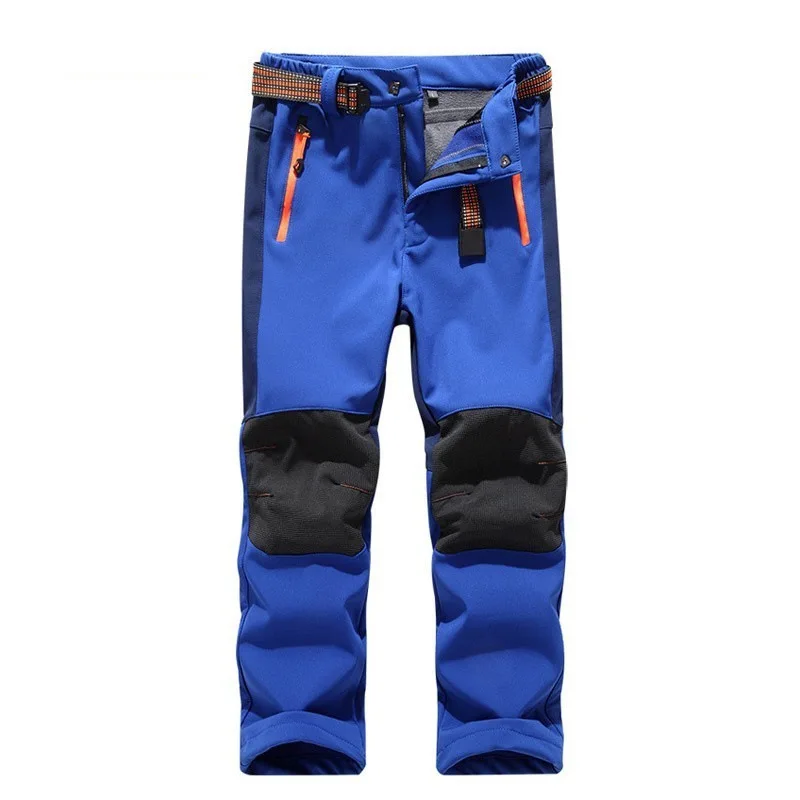 

Outdoor Children Waterproof Pants Warm Trousers Sporty Windproof Climbing Leggings Patchwork Soft Shell Outfits kids clothing