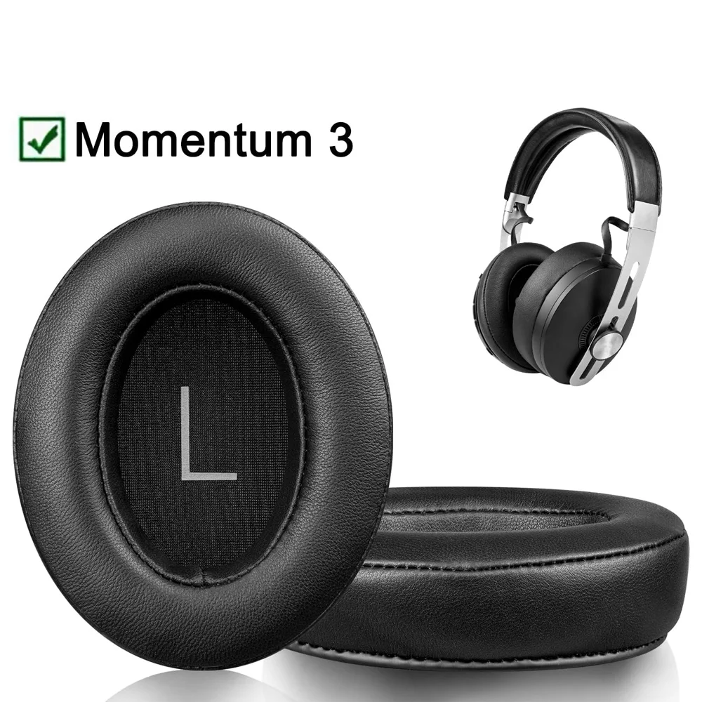 Replacement Foam Ear Pads for Sennheiser MOMENTUM 3.0 Wireless Series Headphones memory foam Earpads Protein Leather