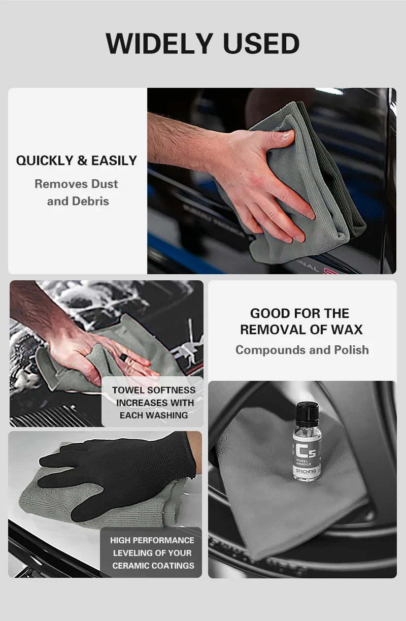 Lucullan Premium Select für Details Weiches, kantenloses Mikrofaser-Perlenhandtuch zum Entfernen von Polierwachsen – Detail 6