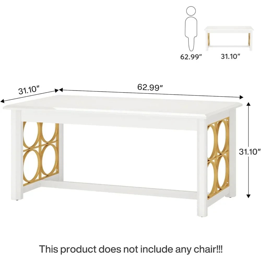 Computer Desk 55" Large Office Desk Storage Cabinet，Drawers Farmhouse  Long Monitor Stand Reversible Desk Power Outlets 6