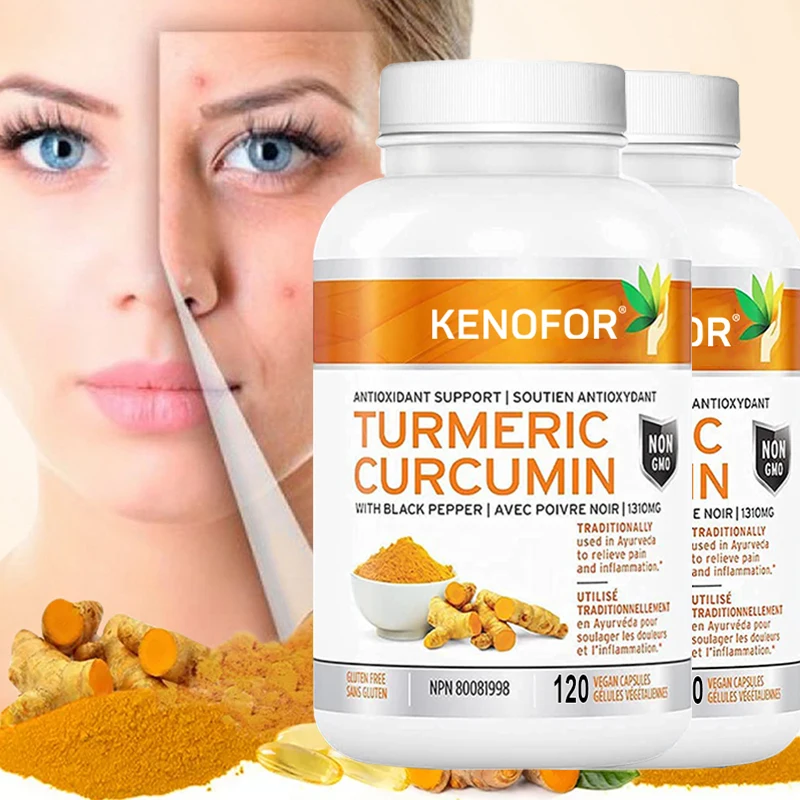 

Curcumin Capsules 1200 Mg with Black Pepper Extract - Joint, Immune, Liver Support and Healthy Inflammation