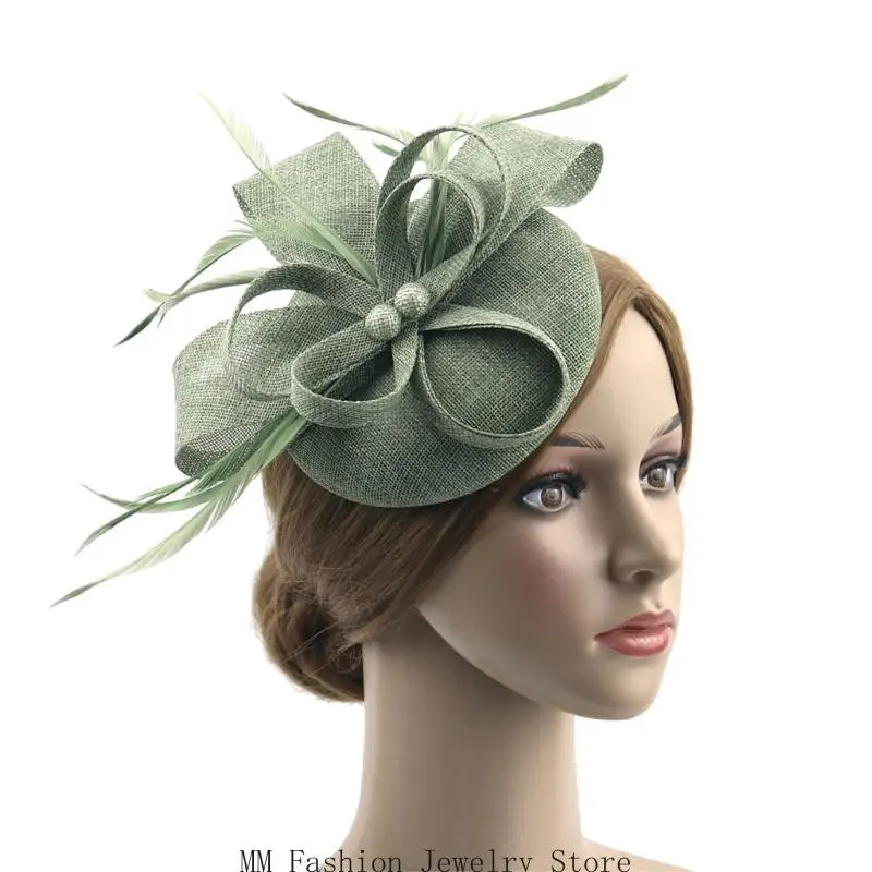 D0UB handgefertigtes Vintage -Look Kopfstück mit Polyesterfaser komfortabler und stilvoller Faszinator für Rennen und – Detail 9