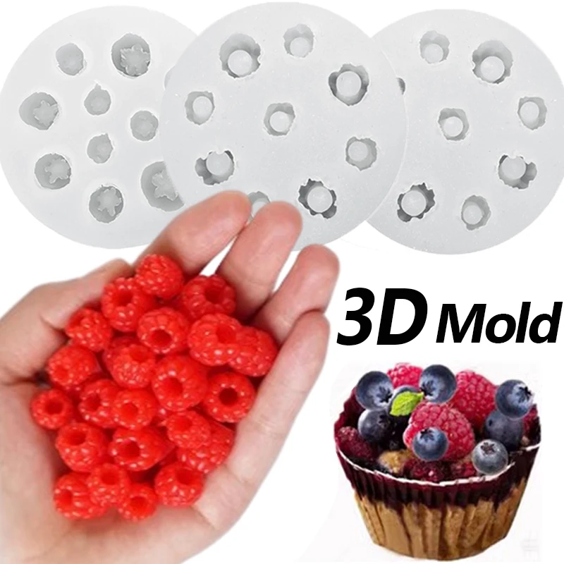 Moldes-de-silicona-3D-con-forma-de-fresa-molde-de-Raspberry-y-ar-ndano ...