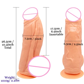 265MM*75MM Big Dick Soft Dildos Realistic Huge Strapon Anal Penis Giant Sex Toys Suction Cup For Women Female Masturbator 6