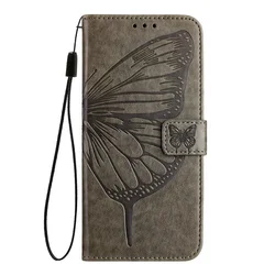 3D Butterfly Leather Flip Phone Case - Stylish & Durable Back Cover for Honor Magic 5 Pro (GRAY)