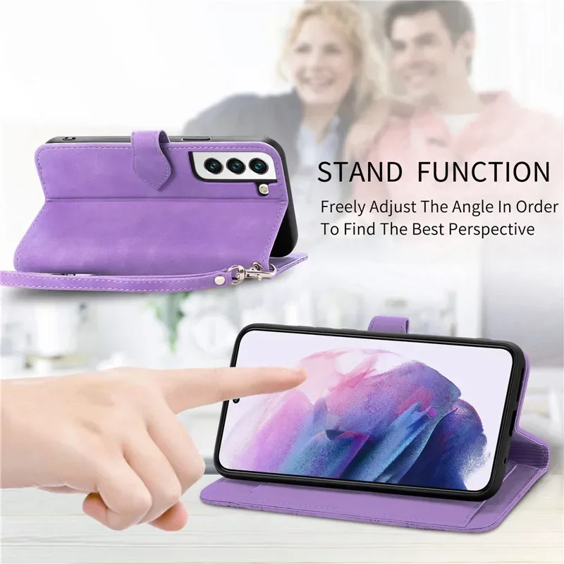 Leather Magnetic Zip Wallet Card Cover Phone Case