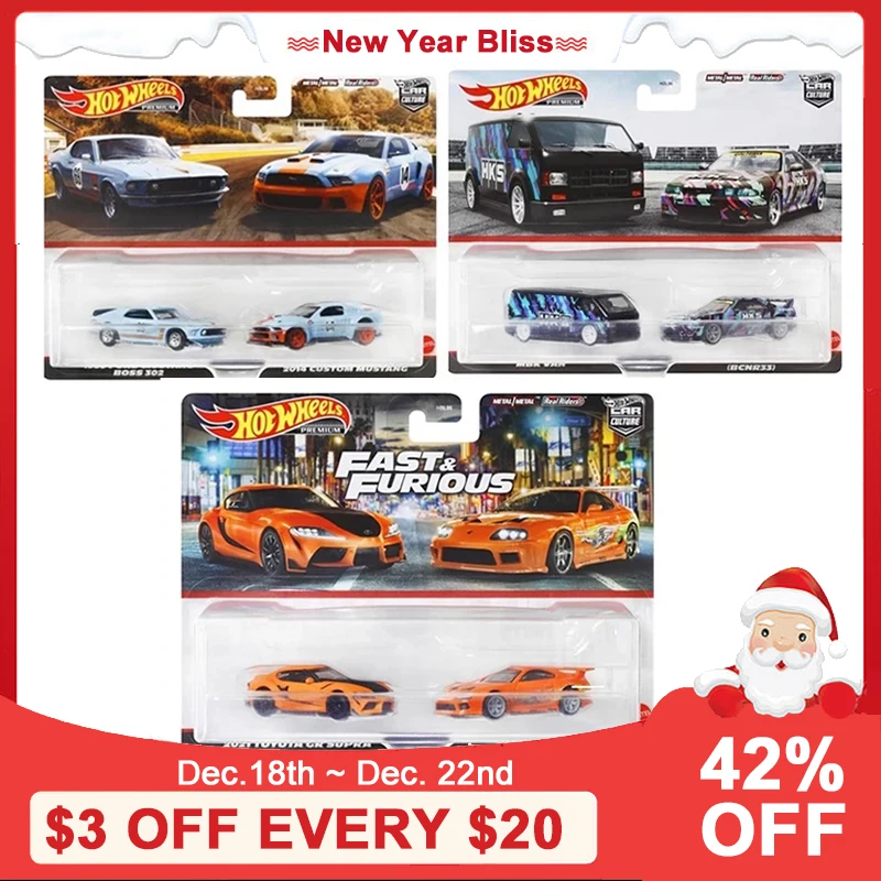 Original Hot Wheels Premium Car Culture 1:64 Giocattoli Per Ragazzi Per Juguetes Diecast Toyota Supra Ford Custom Mustang Boss Regalo Di Compleanno