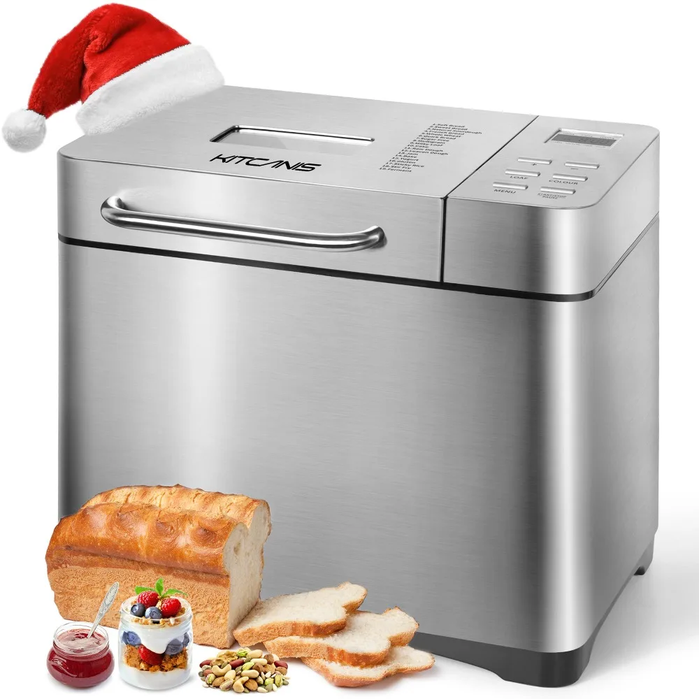 2023 New 2.2LB Stainless Steel Bread Maker with Automatic Dispenser