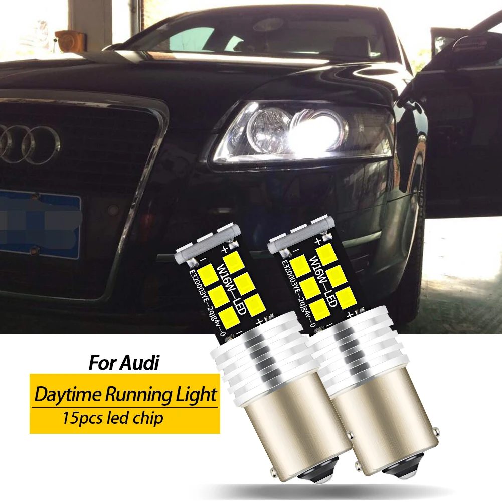 4PcsLEDDaytimeRunningLightDRLBulbLampP21WBA15S1156forAudi