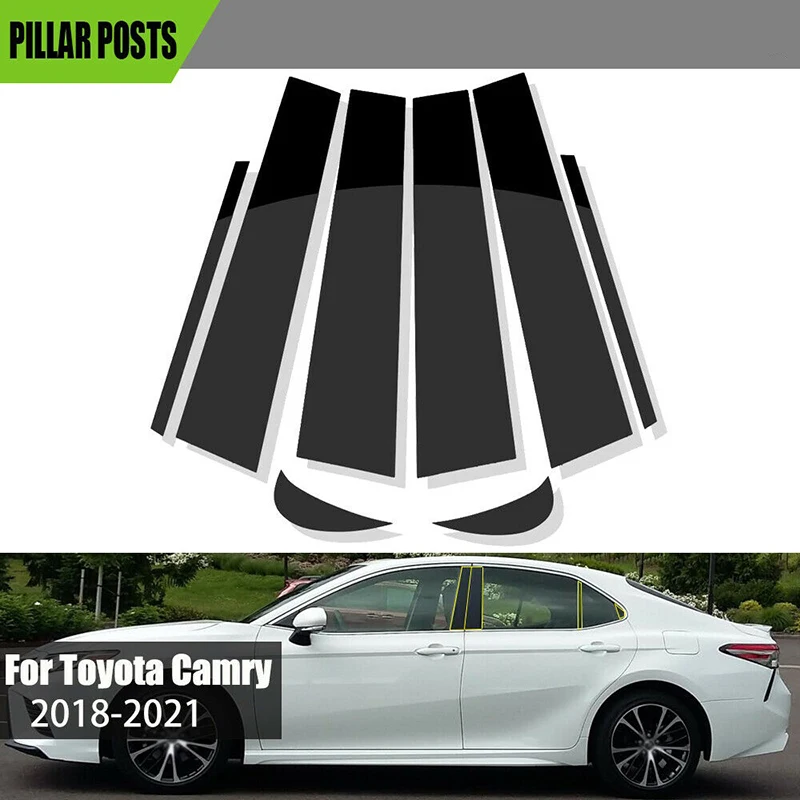 

8Pcs Chromium Styling Car Stickers For Toyota Camry 2018-2021 Window Pillar Posts Trim Covers Door Decorative Panel