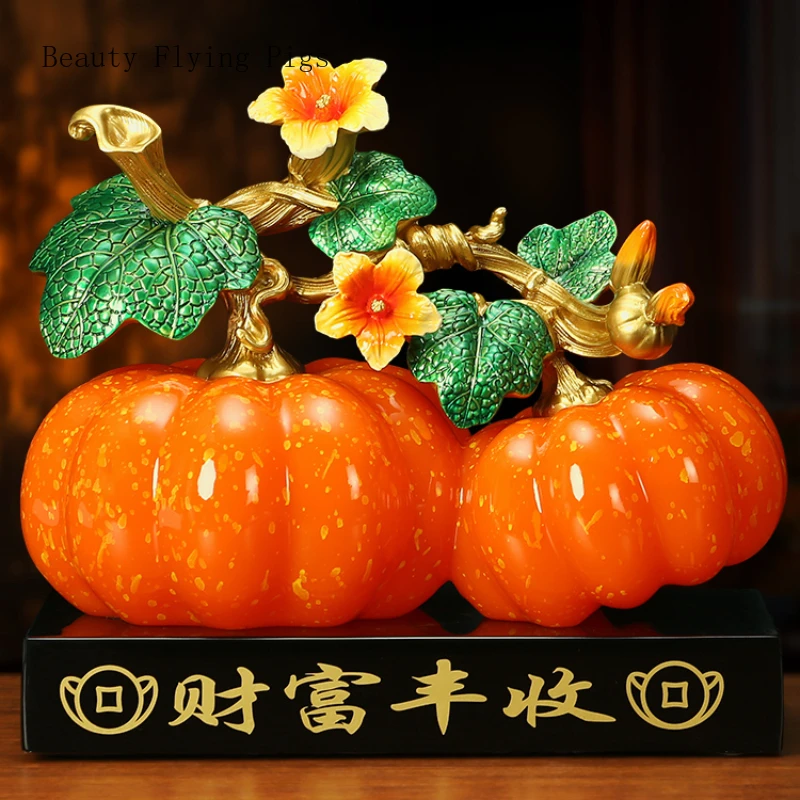 resin-pumpkin-ornaments-chinese-style-living-room-decoration-tv-cabinet-ornaments-feng-shui-housewarming-gift-decorative-statues