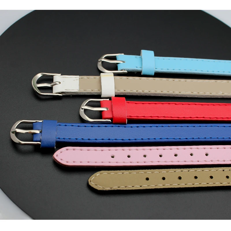 Colorful 10pcs 10mm Wide Copy Leather Wristband 10mm x 210mm PU Bracelet fit 10mm Slide Letter Charms 6