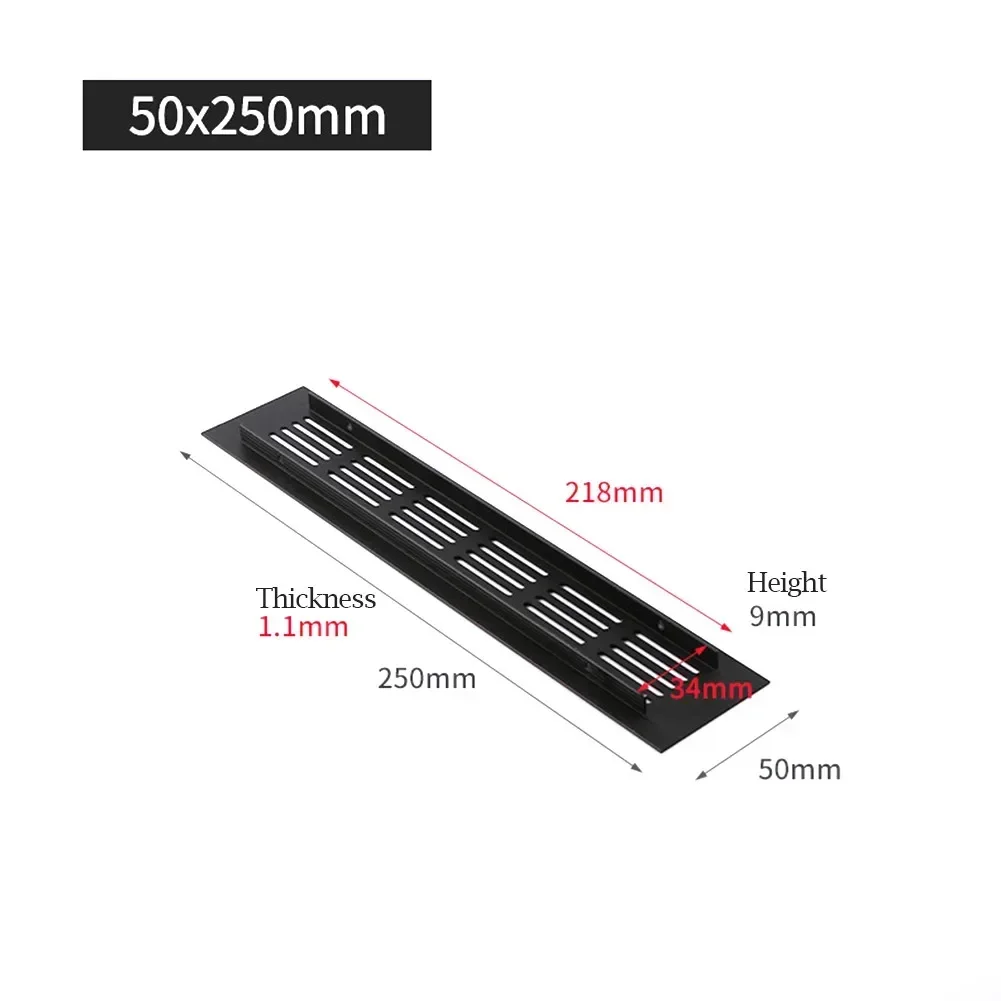 Air Vent Grille Household Wall Ventilation Cover 50*150-400mm Aluminum for Cupboard