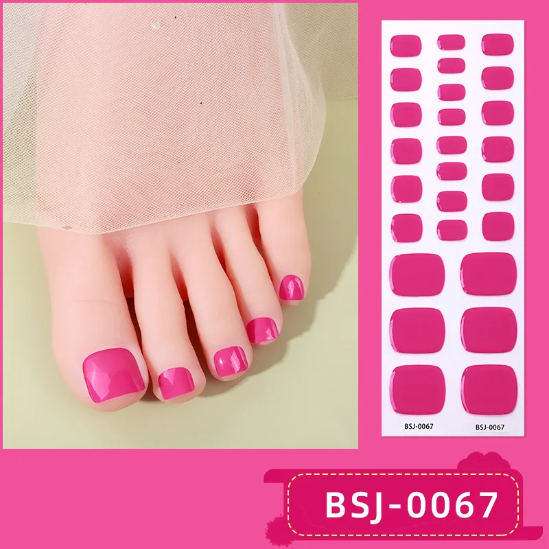 Zehennagel-Gel-Sticker, härtet mit UV-Lampe, wasserfeste, langanhaltende Gel-Sticker, vollständige Abdeckung, Nagellack-Wraps, Fußstreifen – Detail 6