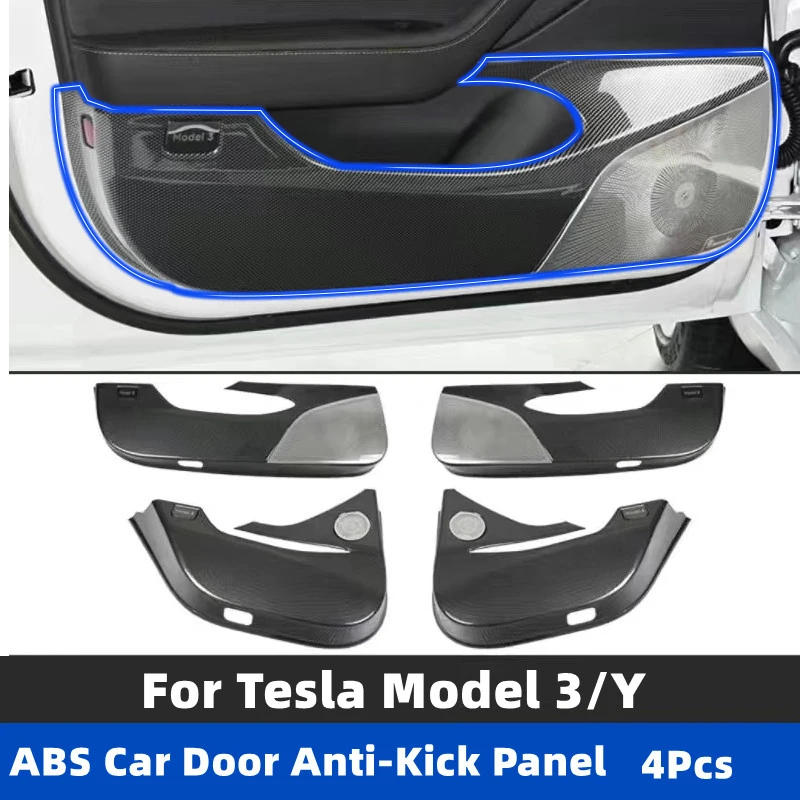 

Car Door Anti-Kick Pad For Tesla Model 3 Model Y ABS Door Panel Protective Sticker Interior Decoration Cover Model Y Accessories