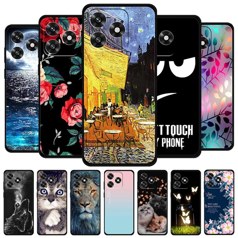 Black TPU Cartoon Soft Silicone Shockproof Case - Protective Back Cover