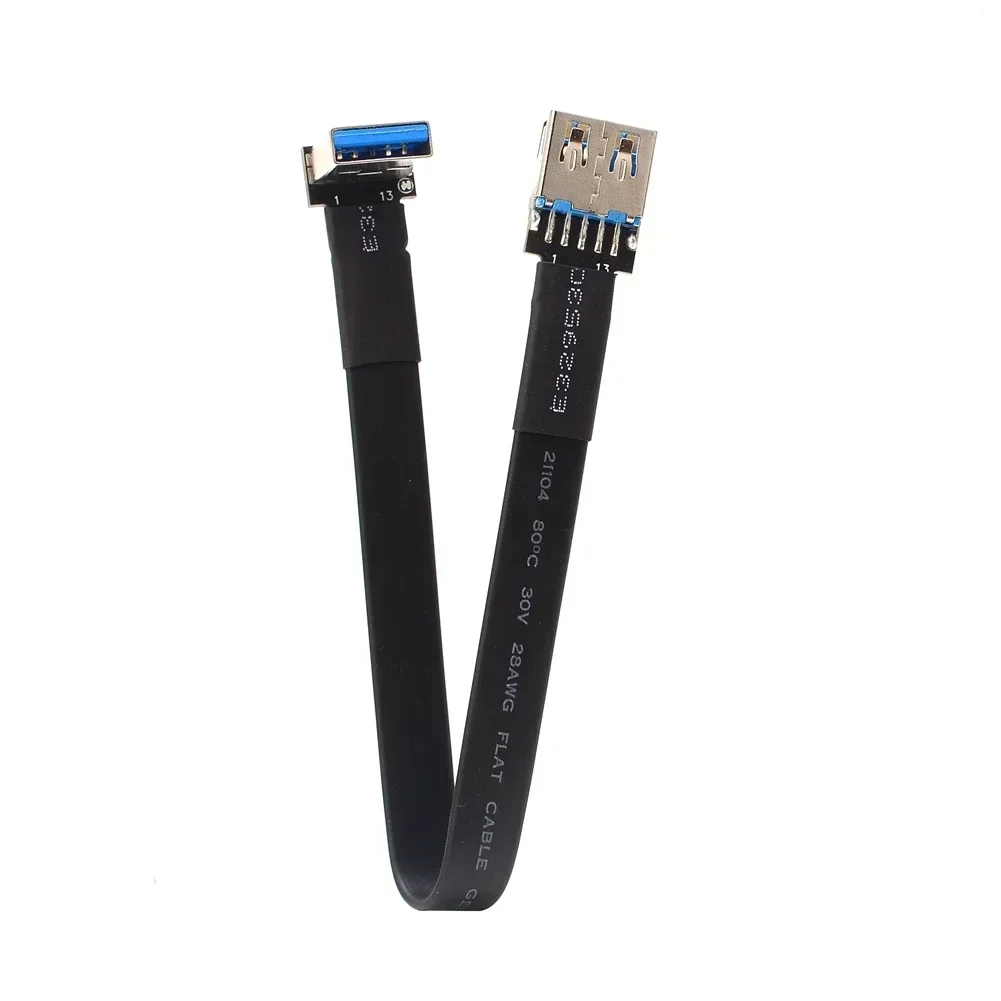 3-300cm USB 3.0 케이블 플랫 USB 연장 케이블 남성 여성 데이터 케이블 더블 앵글 USB3.0 연장 코드 PC TV USB 연장용