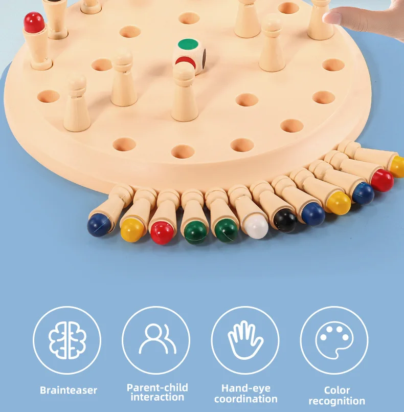Montessori Memory Matching Chess Game For Kids Educational Toy_voghion.com