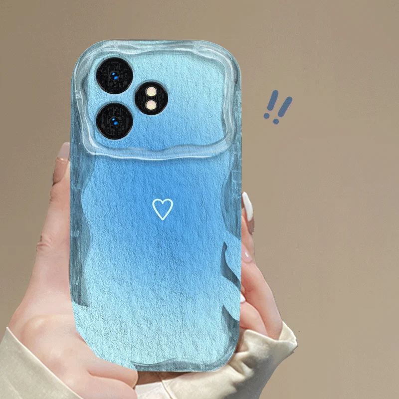 Flexible Transparent TPU Case with Shockproof Loving Heart Pattern - Protective Back Cover s