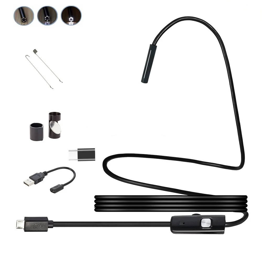 5 5 7 0 mm ip67 waterproof endoscope camera 6 leds adjustable usb