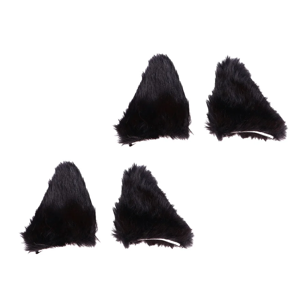 Anime Hair Accessories Pink Leopard Print Furry Cat Ears Hair Clips Girls Headwear Costumes Durable Handmade Fox Ears Unique