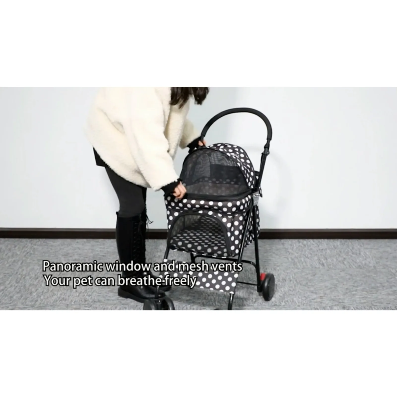 US Folding Dog Stroller 4 Wheels Small Pet Cat Travel Carrier Jogging Cart