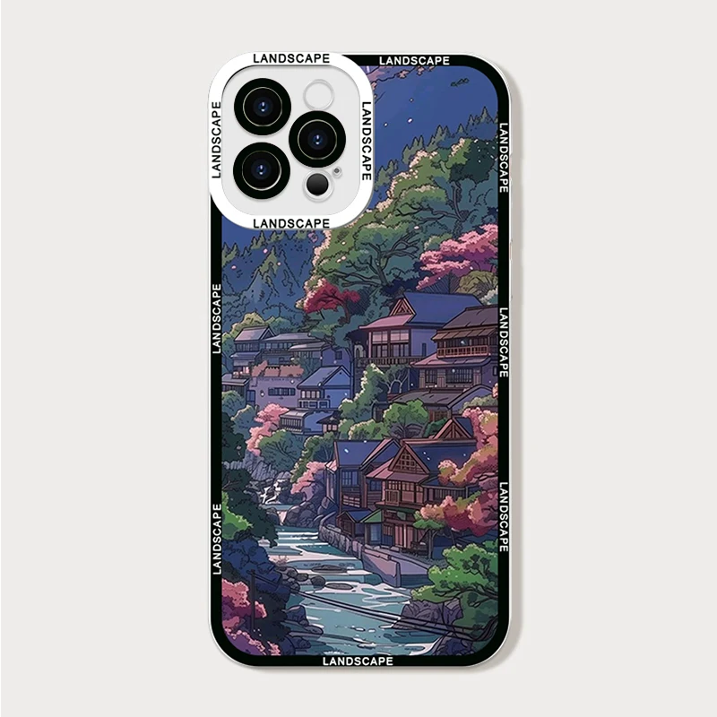 Japanese Anime Landscape Artistic Scenery Clear Phone Case
