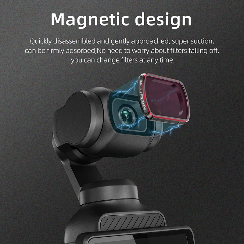 Startrc-filtro Névoa para Dji Pocket Filtros de Luz Suave Magnético para Osmo Pocket Action Câmera Acessórios Preto 4 - Image 4