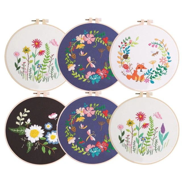 3 Pack Flower Embroidery Kit Stamped Embroidery Kit With Pattern And  Instructions Cross Stitchs Set For Kids Adults Beginner - AliExpress