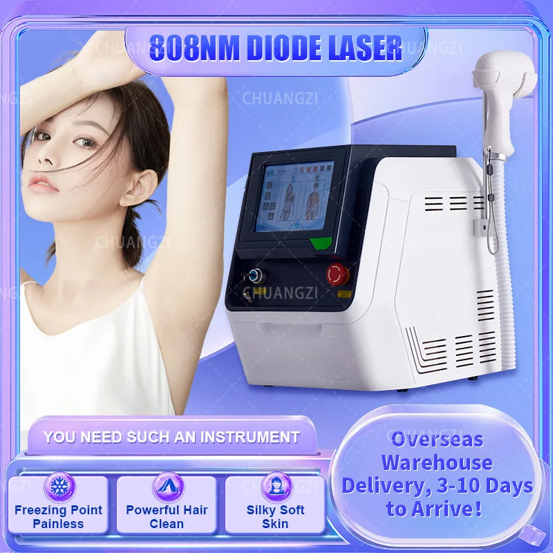 

High Power Diode Laser hair removal machine Professional 755nm 808nm 1064nm Three wavelengths 808nm epilator for wome Spa salon