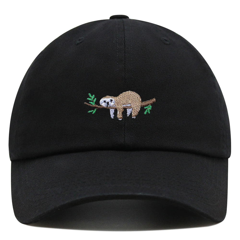 Sloth Baseball Cap  Embroidered  Animal Association Dad Hat  Cartoon Cute  Woman Summer Cotton Sun Hat Man Trucker Hats 2