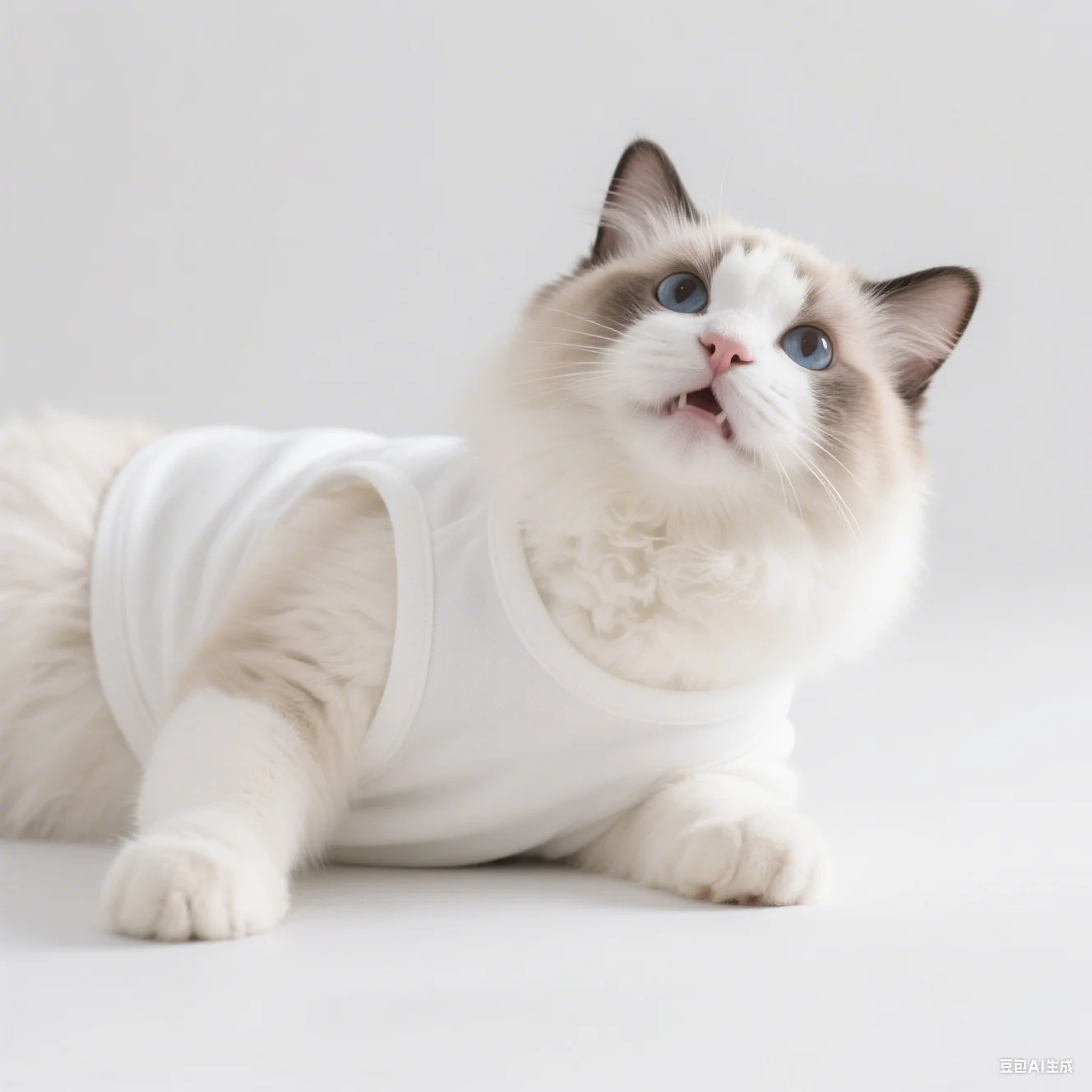1개 반려동물 조끼, 텍스트 프린트 여름 통기성 고양이 옷, 시암 고양이, 래그돌 실버 타비 조끼