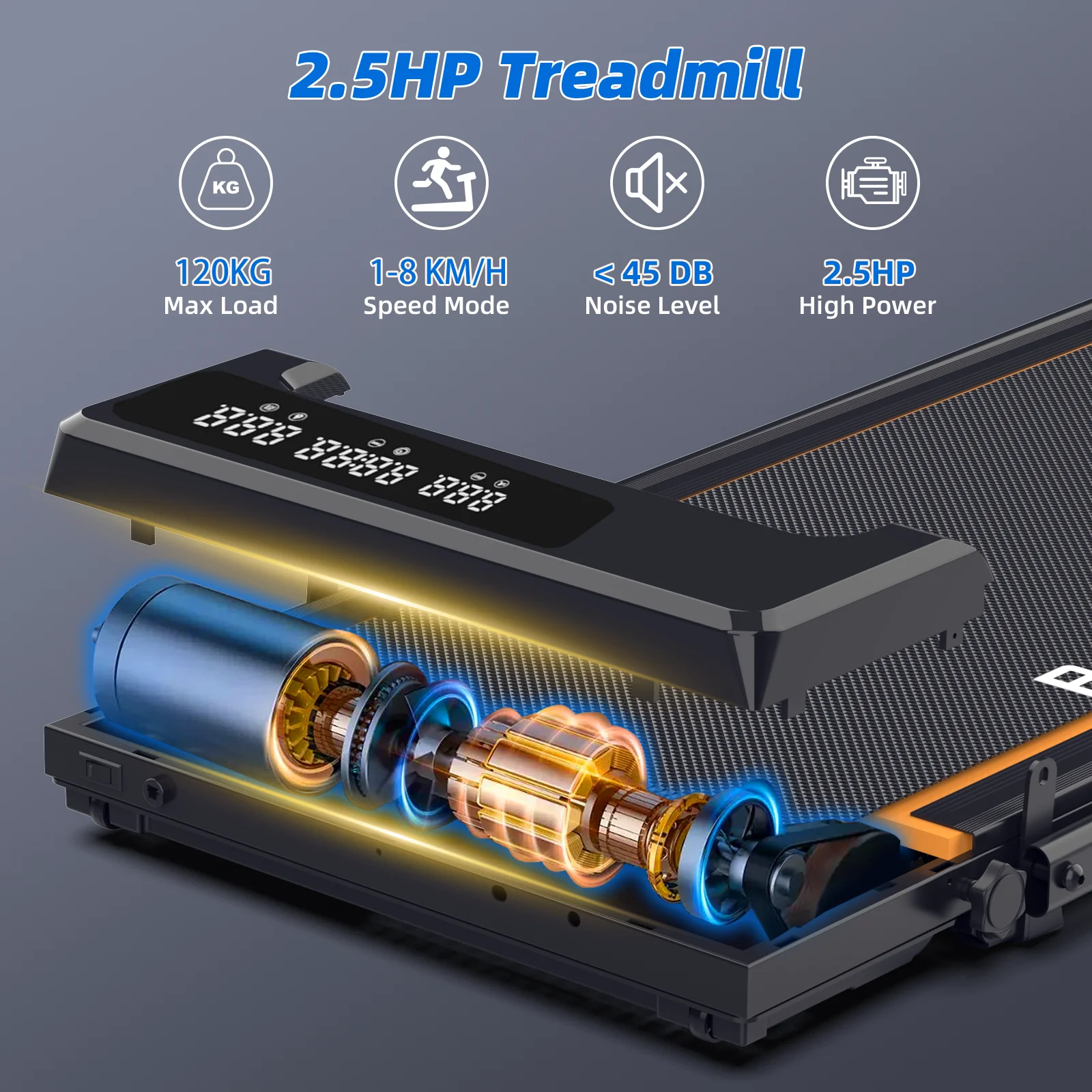 Walking Pad Treadmill With Incline, 2.5 HP Under UK | Ubuy