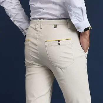 Pantaloni casual sottili da uomo stile classico primavera estate Pantaloni da ufficio in cotone tinta unita da lavoro di moda Pantaloni da uomo di alta qualità 1