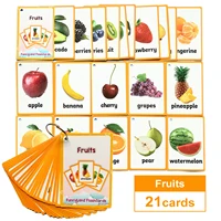 26 Categories Kids Cards Fruits Animal Learn English Word FlashCards Children Homeschool Supplies Educational Toys Montessori 1