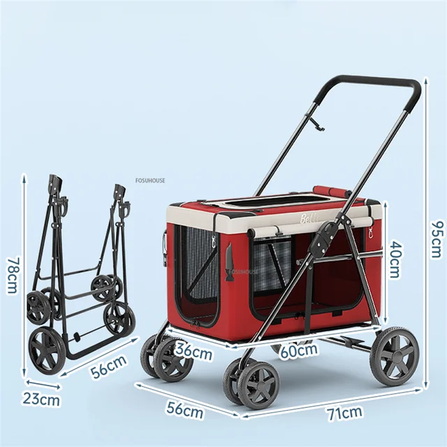 Portable Detachable Lightweight Folding Four-Wheeled Stroller Dimensions