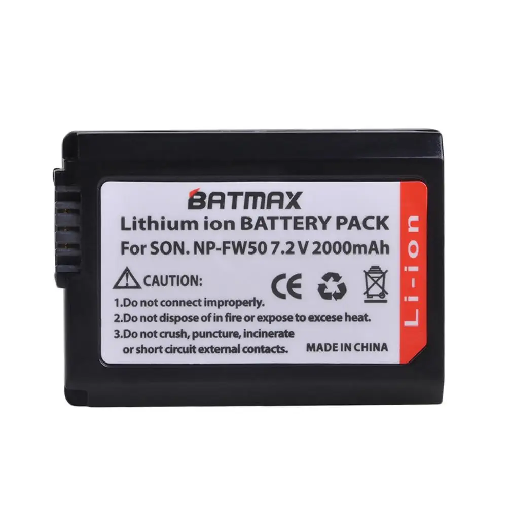 Batteria Per Fotocamera Batmax Np-Fw50 Adatta Per Batteria Digitale Sony A6000 A7 A7Ii A7Rii A7S A7R A7R2 Sony A6000