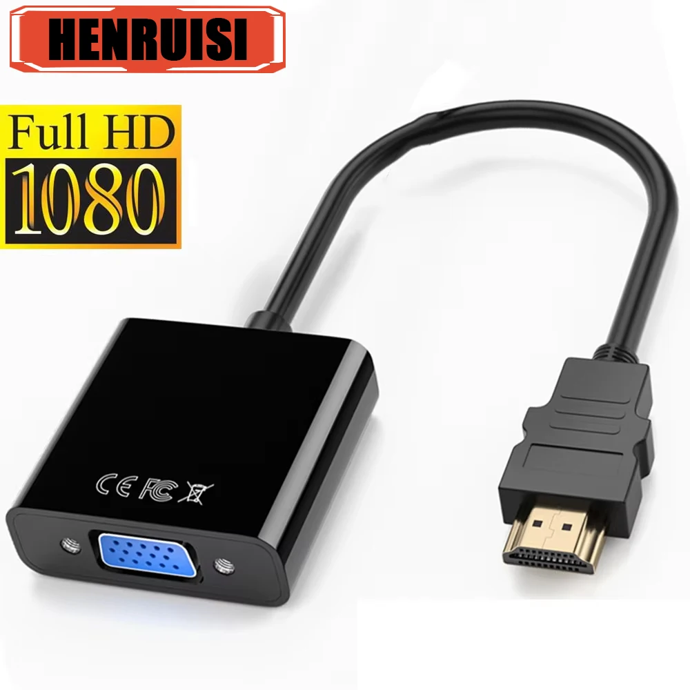 HD 1080P HDMI-compatible to VGA Adapter Digital Analog HDMI-compatible Male To Famale VGA Cable Converter For PC Laptop Tablet hdmi to vga adapter cable vga to hdmi converter
