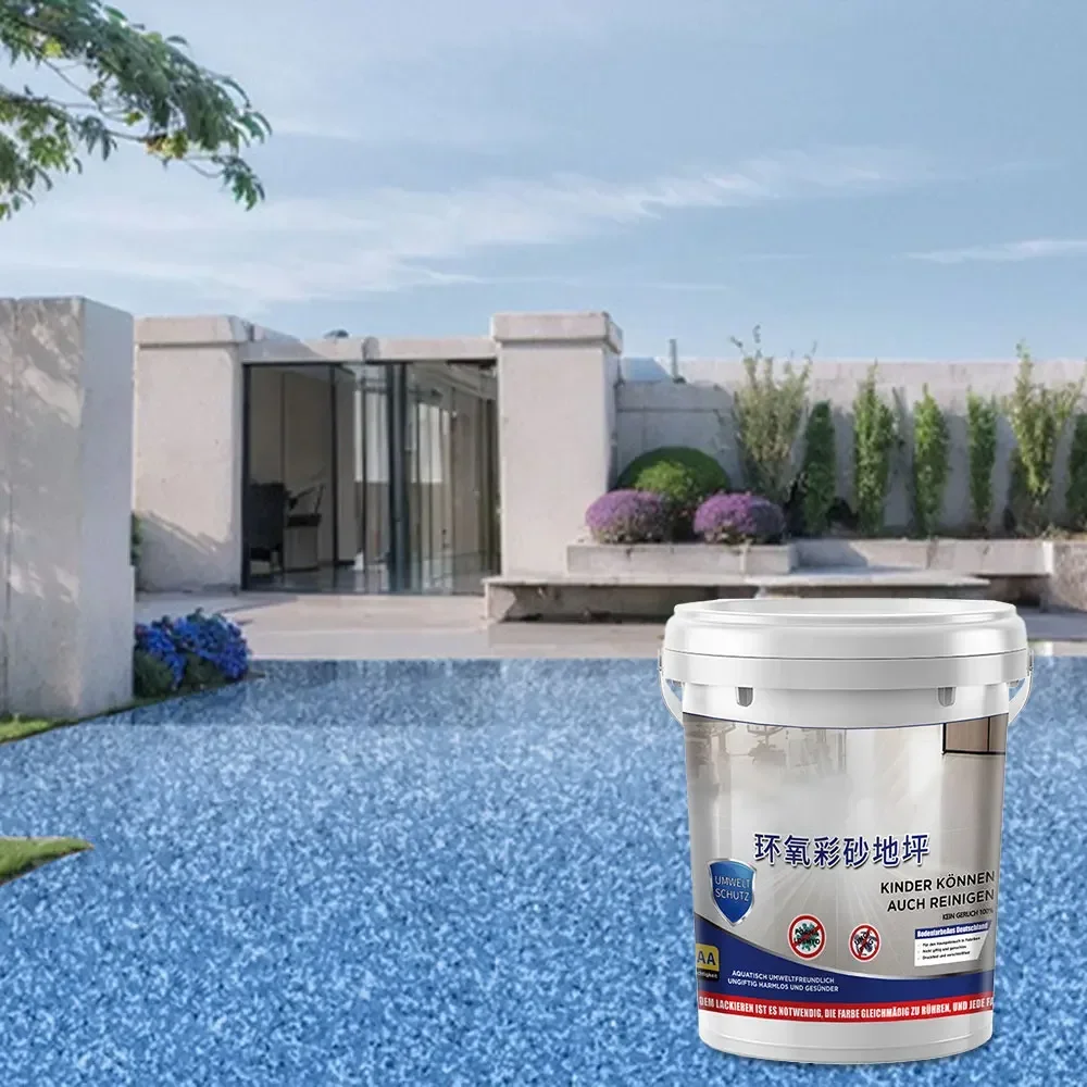 High-Gloss Marble Effect Epoxy Floor Coating 500G Indoor Outdoor Pure Natura Anti Slip Floor Paint
