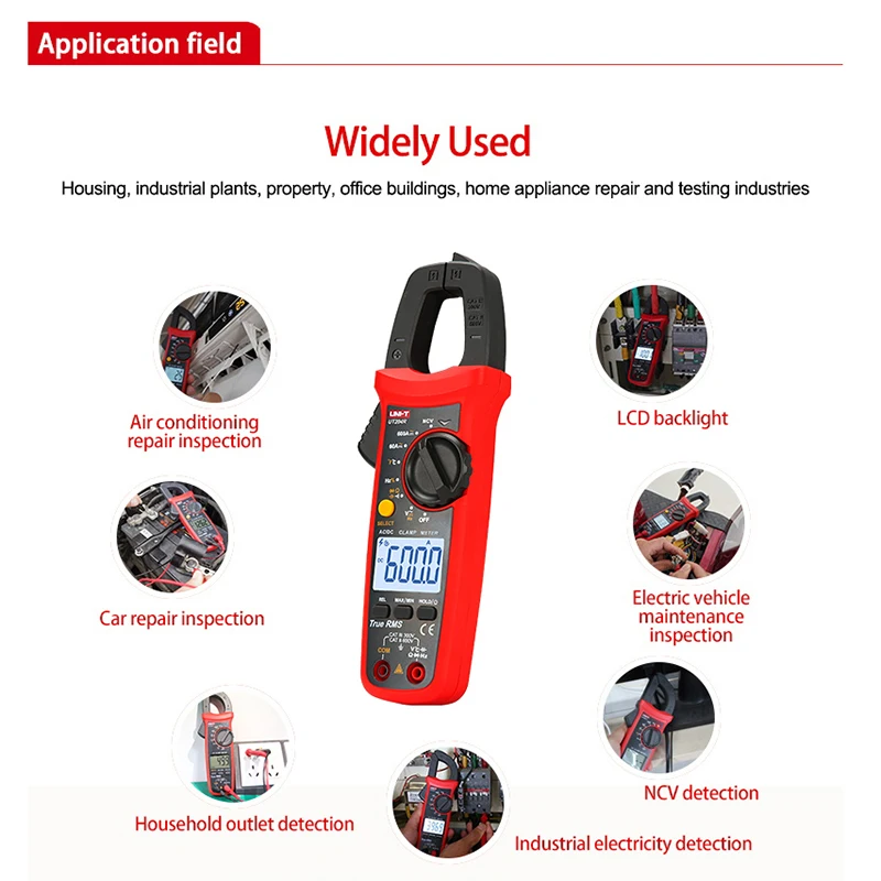 UNI-T Digital Clamp Meters UT204R UT202F UT203R 400A 600A AC Current Clamp Multimeter High Precision Pliers Ammeter Voltmeter