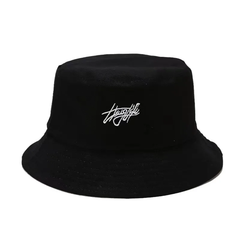 Unisex Letter Embroidery Printing Bucket Hats Fisherman Hats Outdoor Casual Sunscreen Cap