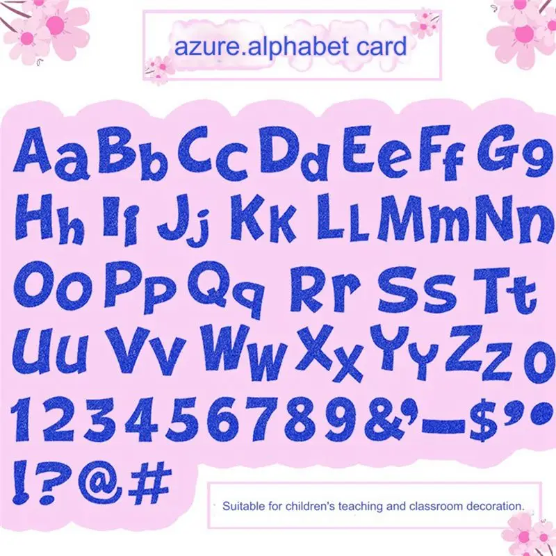A84E-216 Pcs 교실 번호용 반짝이 게시판 글자 알파벳 포스터 보드 글자