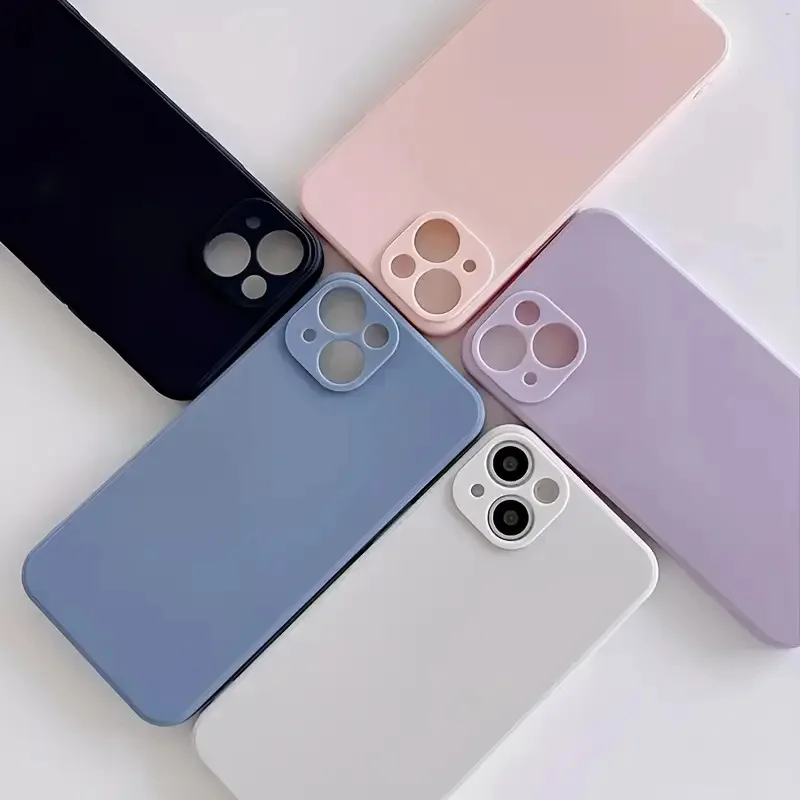5-Piece Solid Color Smartphone Case Set - Anti-Collision Protection