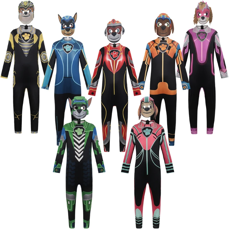 New Cartoon Paw Patrol: The Mighty Movie Anime Cosplay Masquerade Birthday Party Costume Chase Paw Patrol Abbigliamento Regali Per Bambini