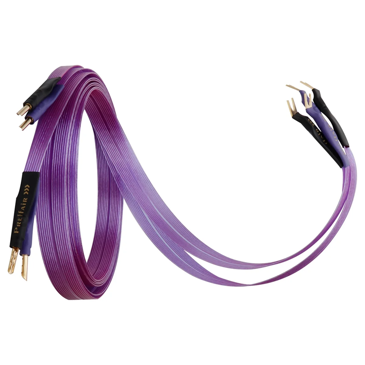Hot sale HiFi OCC Speaker Cable Hi-End Pure Copper Belt with Serrated -Plated Banana Y Plugs Cable Speaker Amplifier